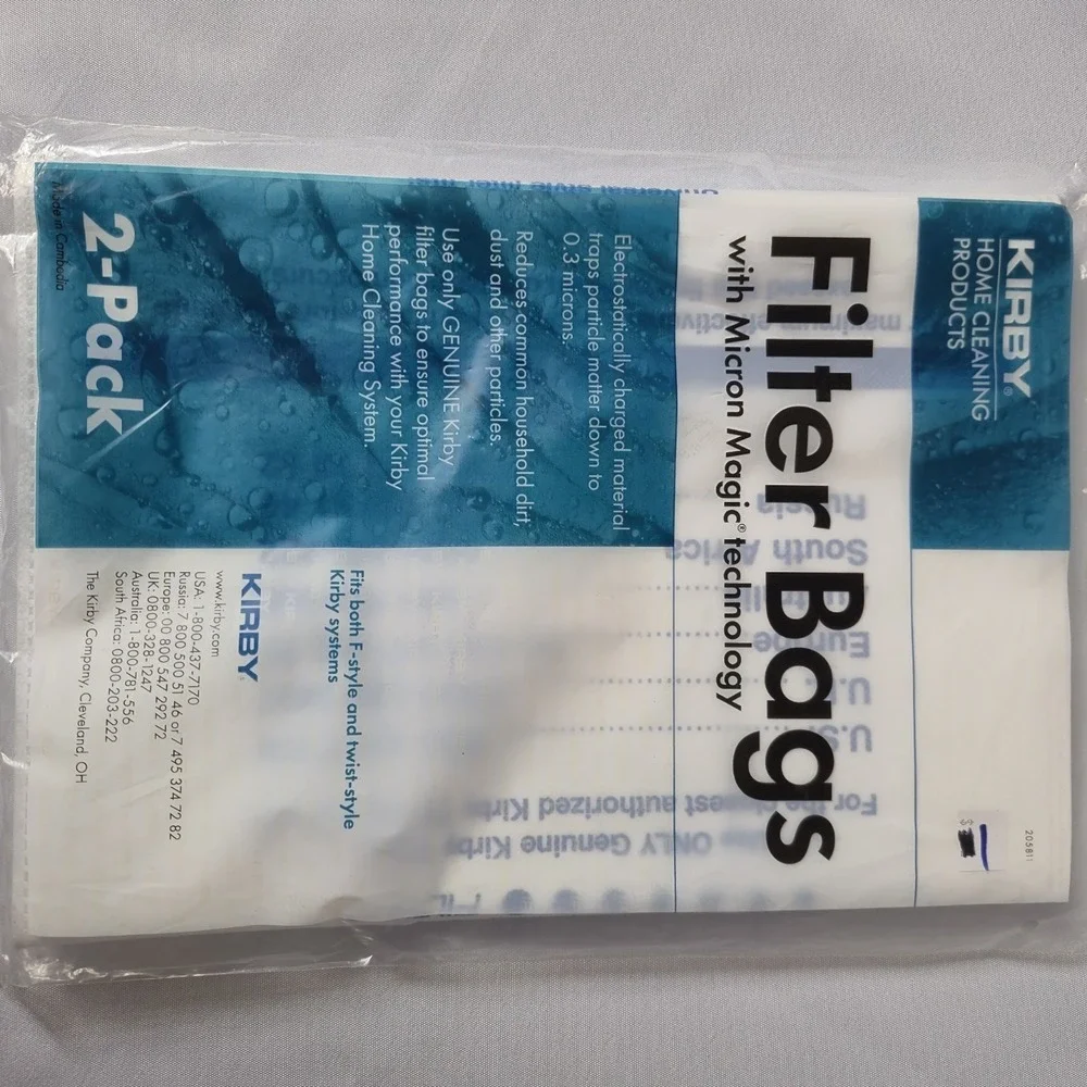 Kirby Micron Magic Filter Bags 2-Pk (4 Bags) for F-Style & Twist Style 205811